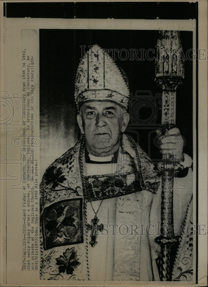 1972 Press Photo Lord Fisher,Archbishop of Canterbury - RRW19363 - Historic Images