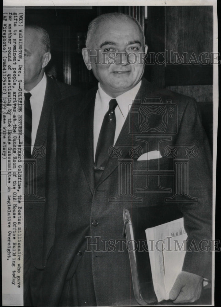 1959 Press Photo Bernard Goldfine answers suit with IRS - RRW19549 - Historic Images