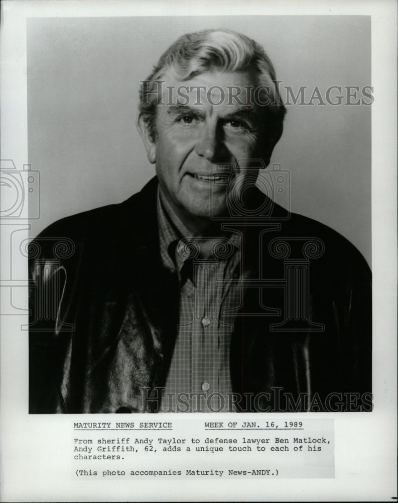 1991 Press Photo Andy Griffith Actor Ben Matlock - RRW19567 - Historic Images