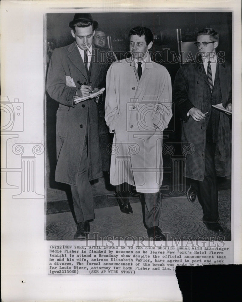 Eddie Fisher Flanked by Reporters after seek of Divorce - RRW19615 - Historic Images