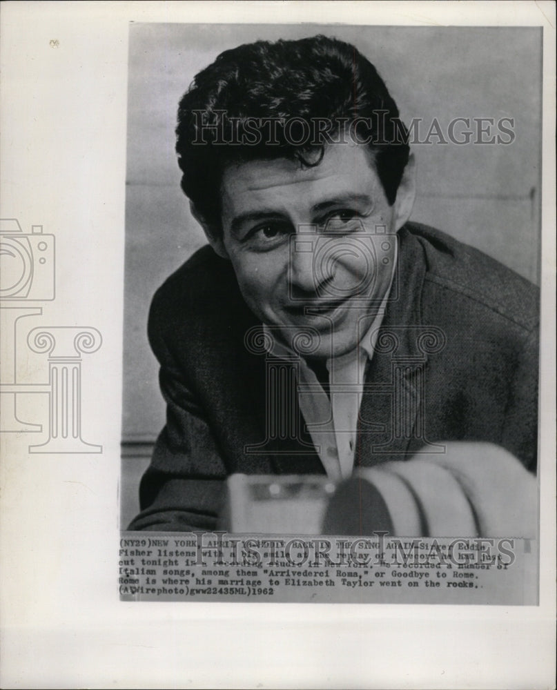 1962 Press Photo Singer Eddie Fisher - RRW19627 - Historic Images