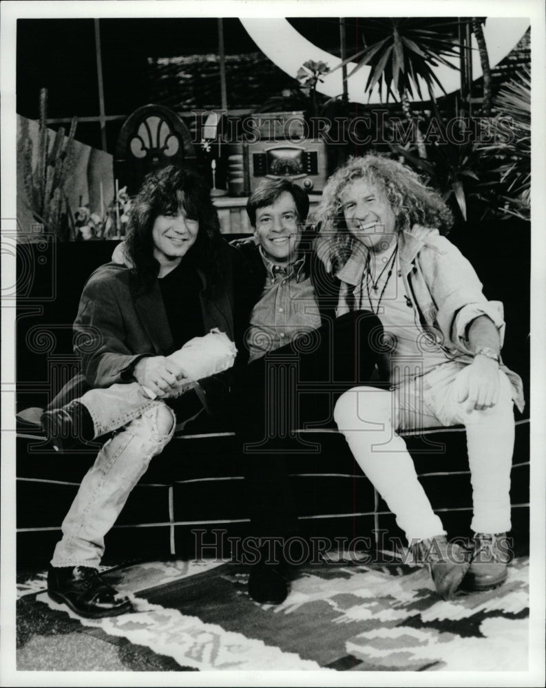 1992 Press Photo Bob Costas, Eddie Van Halen, Sammy hag - RRW19769 - Historic Images
