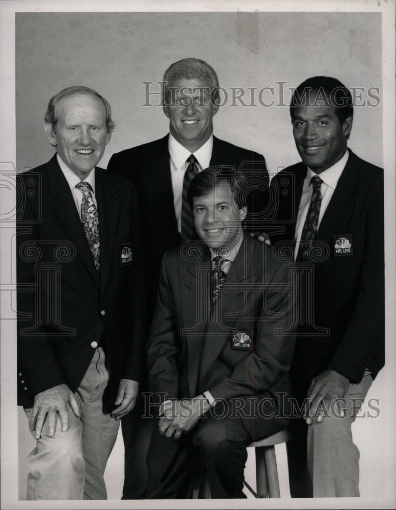 1991 Press Photo Bill Parcells Bob Costas O.J. Simpson - RRW19771 - Historic Images