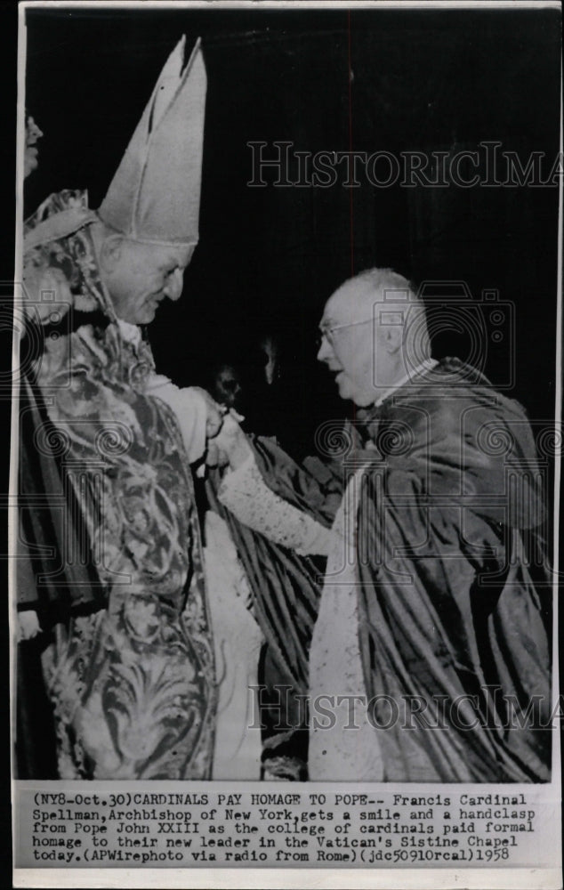 1963 Press Photo Cardinal Francis Spellman Pope John - RRW19857 - Historic Images