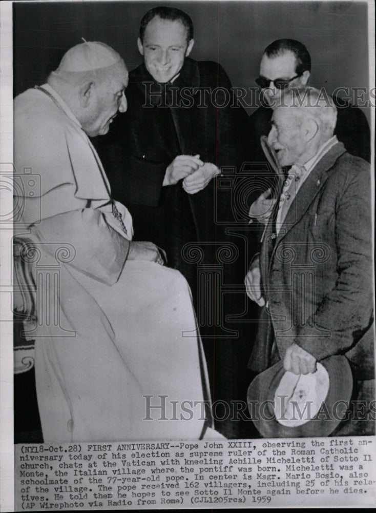 1959 Press Photo Pope John XXIII Achille Micheletti - RRW19875 - Historic Images