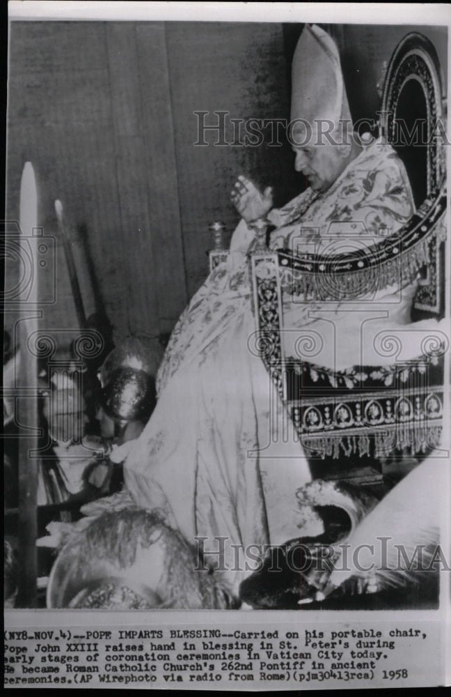 1958 Press Photo Pope John XXIII Coronation Vatican - RRW19899 - Historic Images