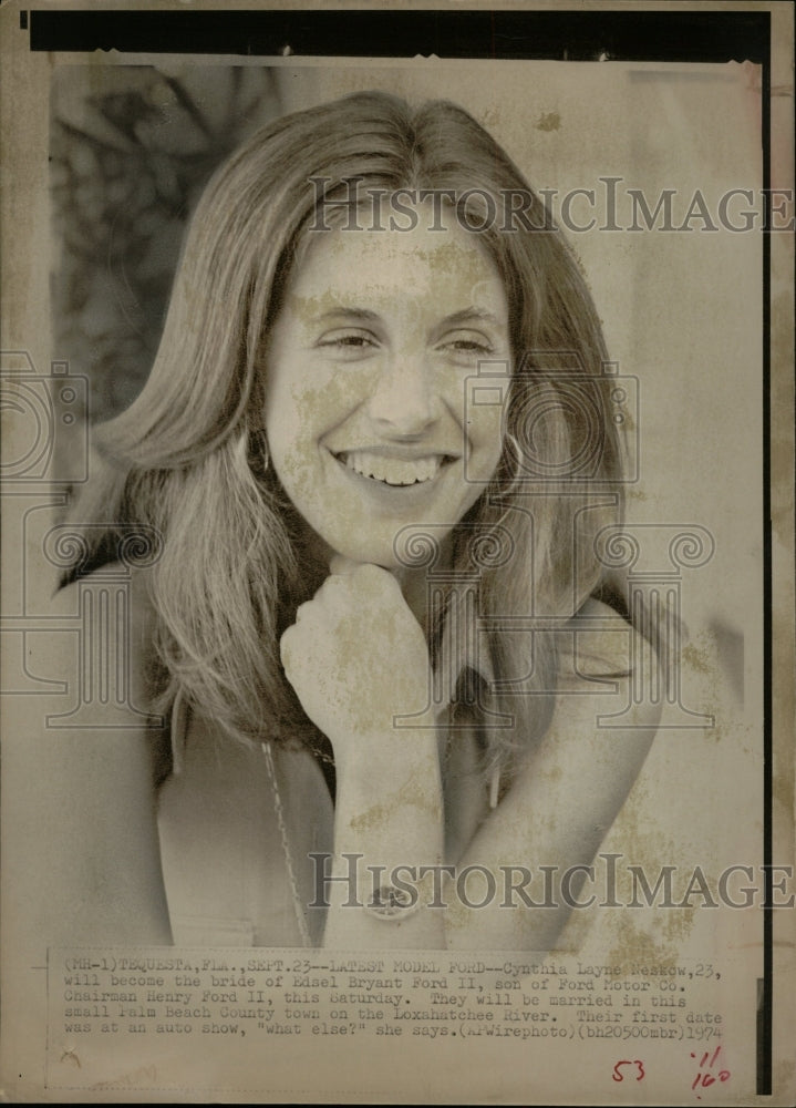 1974 Press Photo Cynthia Neskow Wife Edsel Ford II - RRW20051 - Historic Images