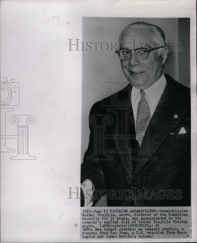 1961 Press Photo Generalissimo Rafael Trujille - RRW20133 - Historic Images