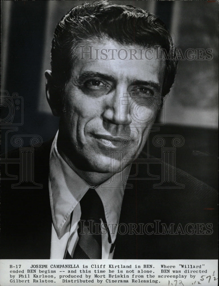 1972 Press Photo Actor Joseph Campanella In Movie &quot;Ben&quot; - RRW20219 - Historic Images