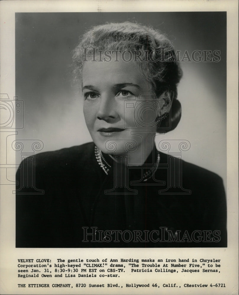 1958 Press Photo Actress Ann Harding Radio TV Theater - RRW20367 - Historic Images