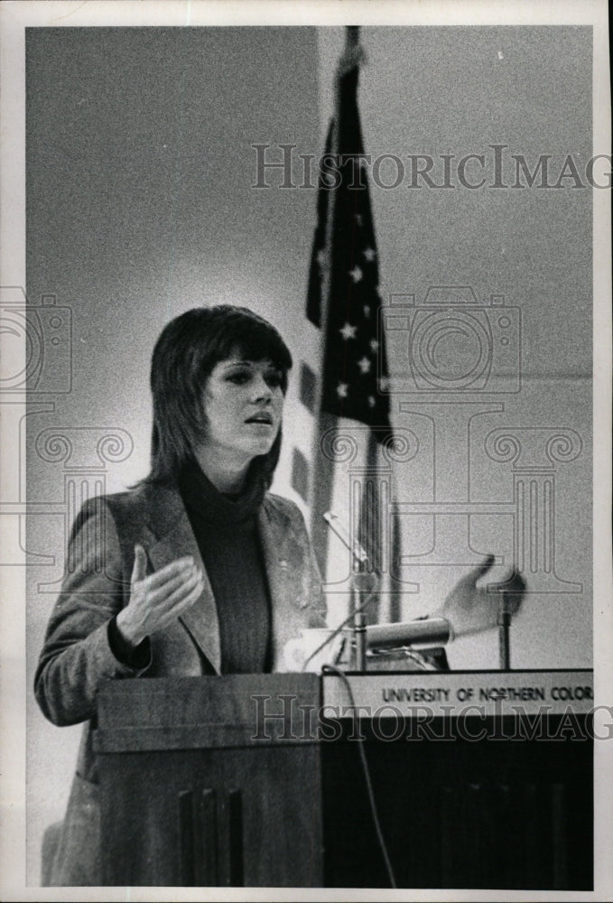 1970 Press Photo Actress Fonda Speaking Univ N Colo - RRW20793 - Historic Images