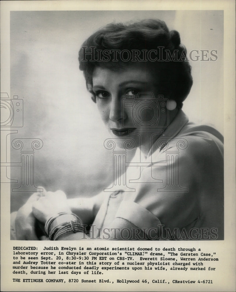 1956 Press Photo Judith Evelyn Atomic Death Garsten Cas - RRW20833 - Historic Images