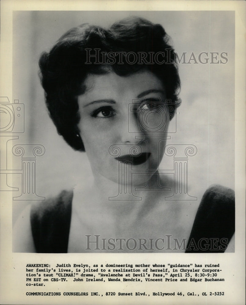 1957 Press Photo Judith Evelyn (Actress) - RRW20837 - Historic Images