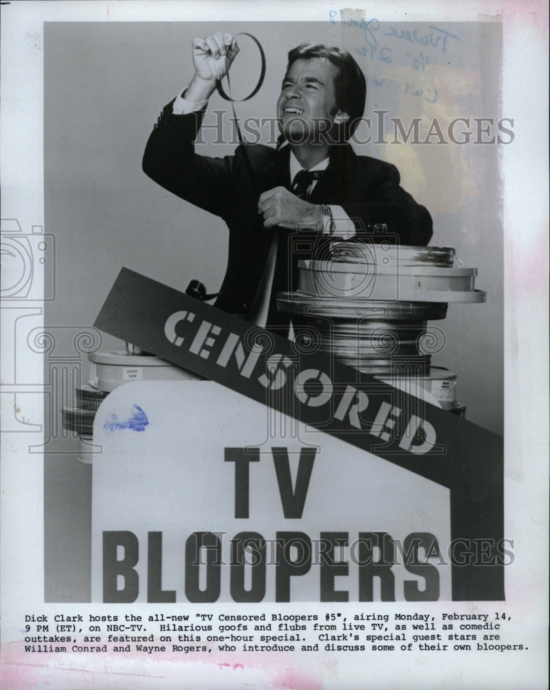 1983 Press Photo Clark Dick All New TV Censor Blooper - RRW21091 - Historic Images