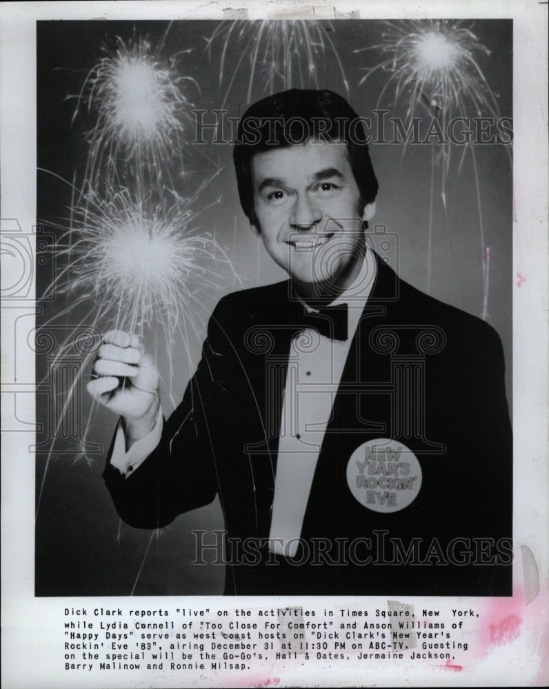 1982 Press Photo Dick Clark Lydia Connell Times Square - RRW21095 - Historic Images