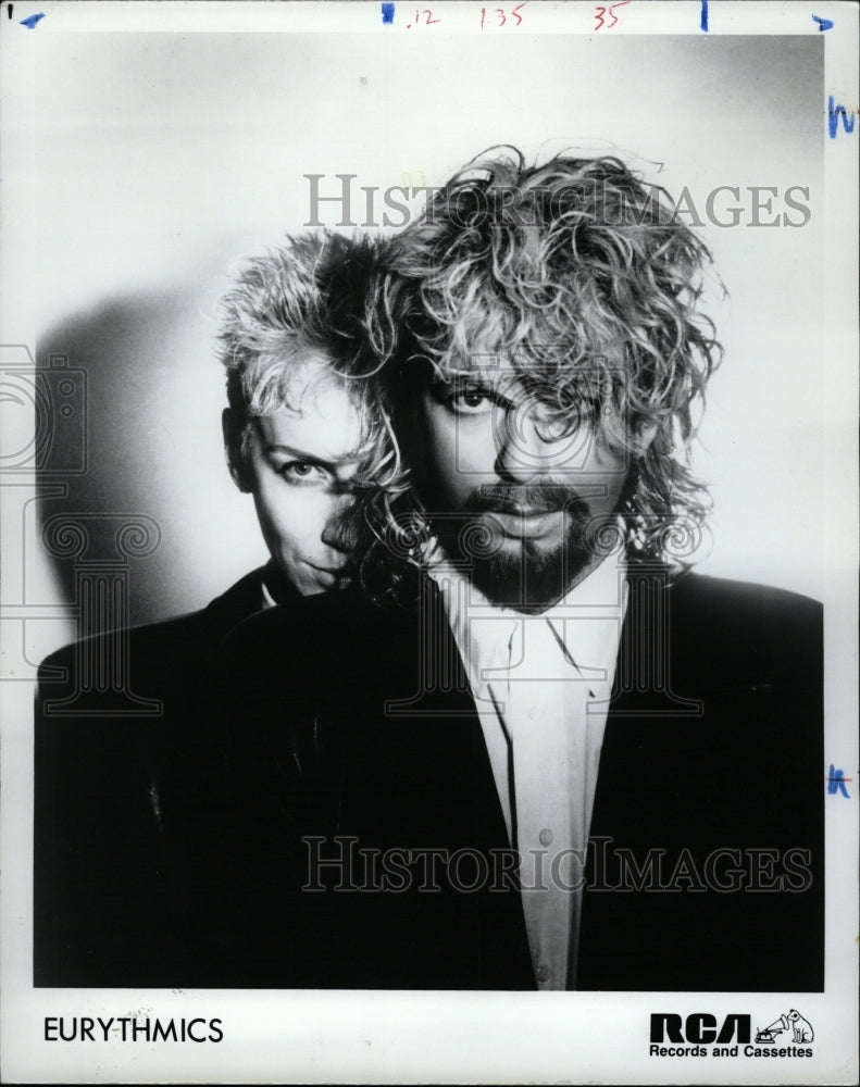 1986 Press Photo Eurythmics pop rock Annie Lennox Dave - RRW21255 - Historic Images