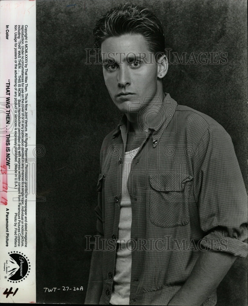 1985 Press Photo Emilio Estevez English American actor - RRW21277 - Historic Images