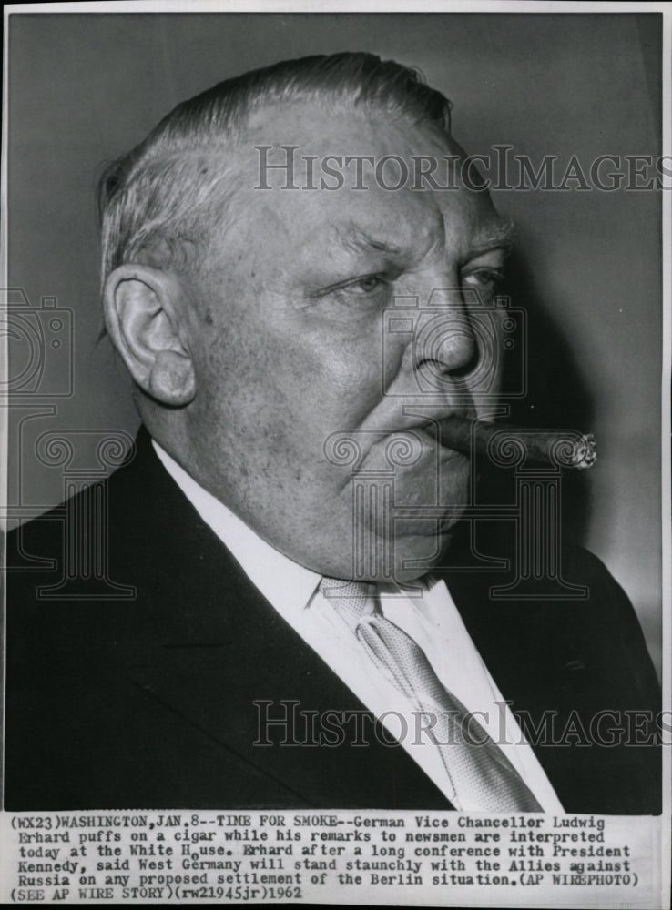 1962 Press Photo Ludwig Erhard German Vice Chancellor - RRW21301 - Historic Images