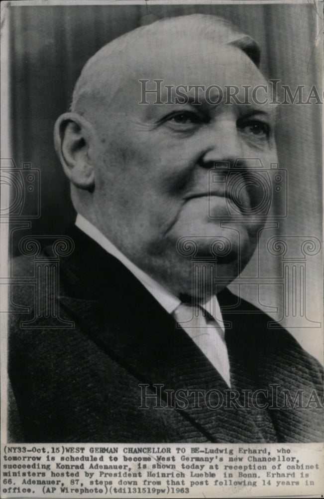 1963 Press Photo Ludwig Erhard West Germany Adenauer - RRW21307 - Historic Images