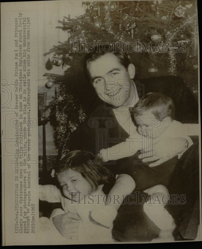 1967 Press Photo King Green Prince Paul Alexia Chritmas - RRW21329 - Historic Images