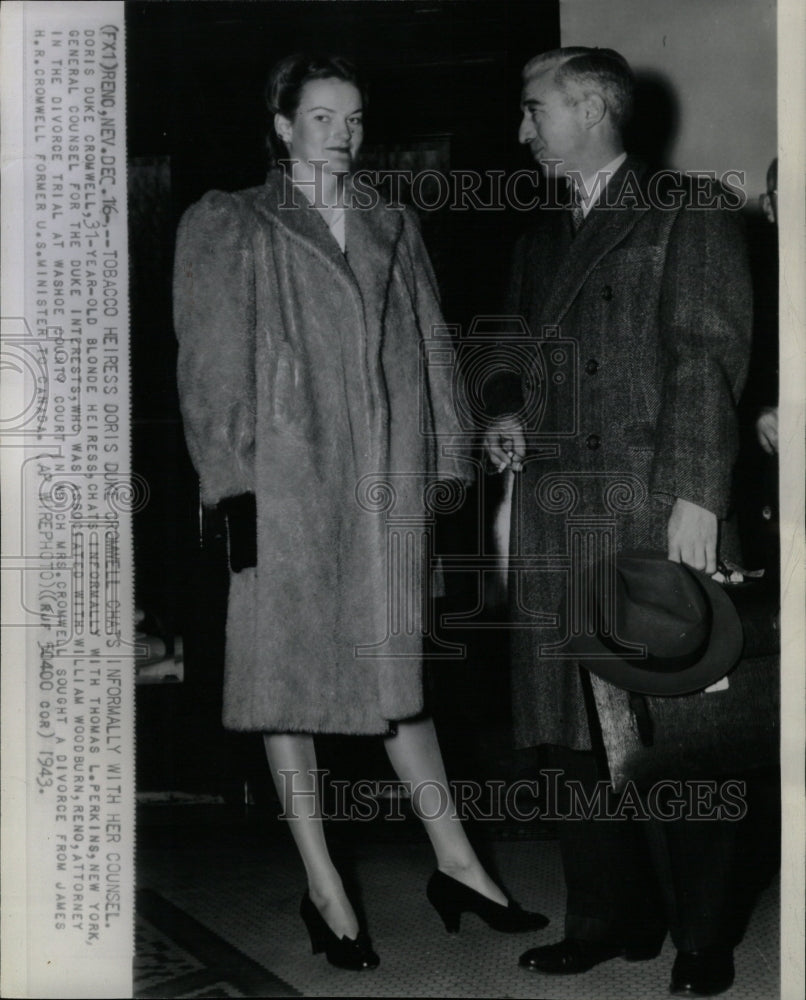 1973 Press Photo Doris Duke Cromwell Thomas Perkins - RRW21747 - Historic Images