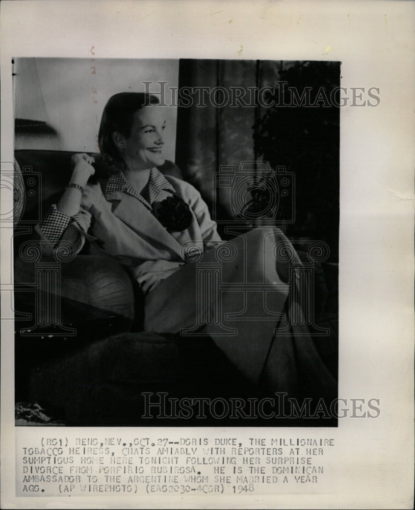 1948 Press Photo Doris Duke Tobacco Heiress - RRW21751 - Historic Images