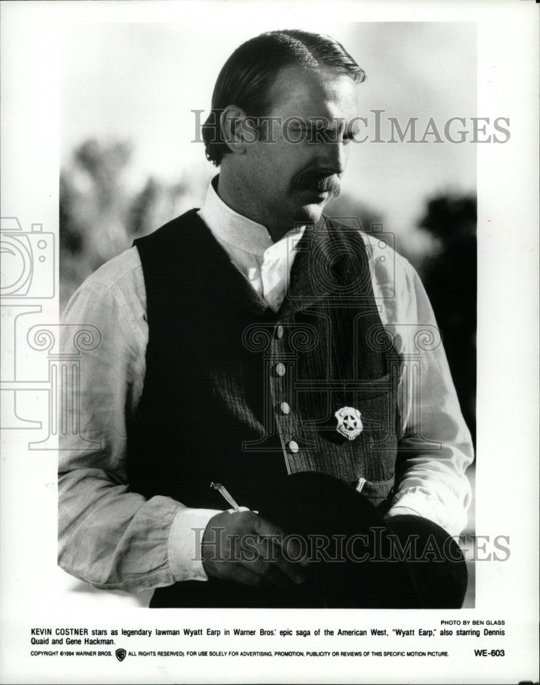 1995 Press Photo Earp Kevin Costner Lawman - RRW21841 - Historic Images