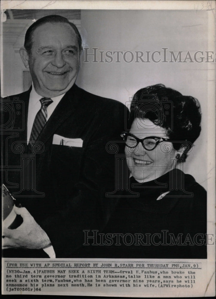 1964 Press Photo Arkansas Governor Orval Faubus - RRW21989 - Historic Images