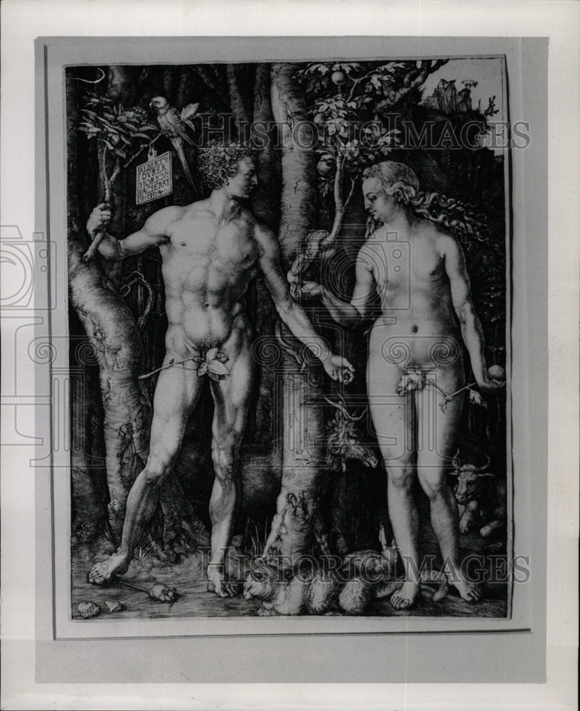 Press Photo Engraving Adam Eve Albrecht Durer German - RRW22379 - Historic Images