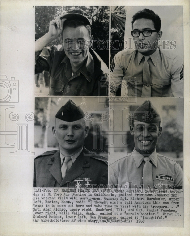 1968 Press Photo Marines El Toro Air Station Johnson - RRW22445 - Historic Images