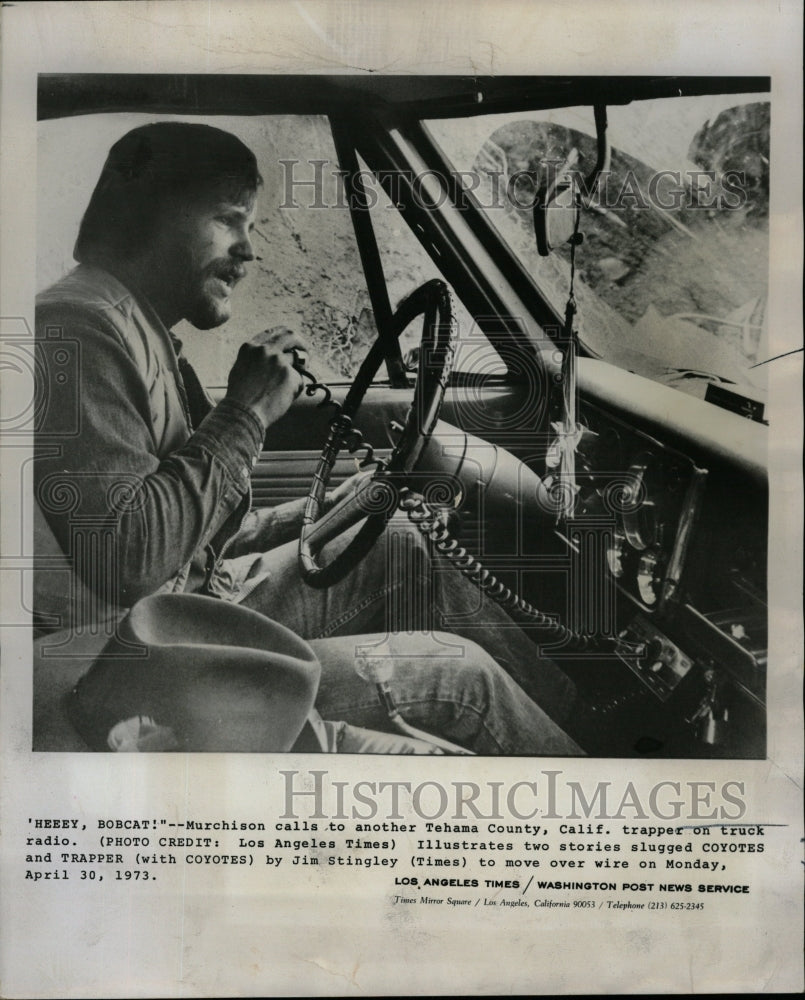 1973 Press Photo Mike Murchison trapper radio Bobcot - RRW22613 - Historic Images