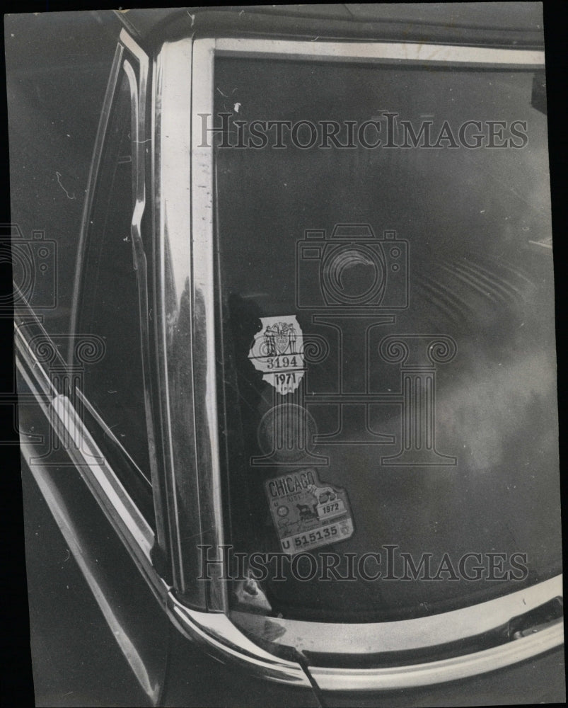 1972 Press Photo Police Department Stickers Car Parking - RRW22623 - Historic Images