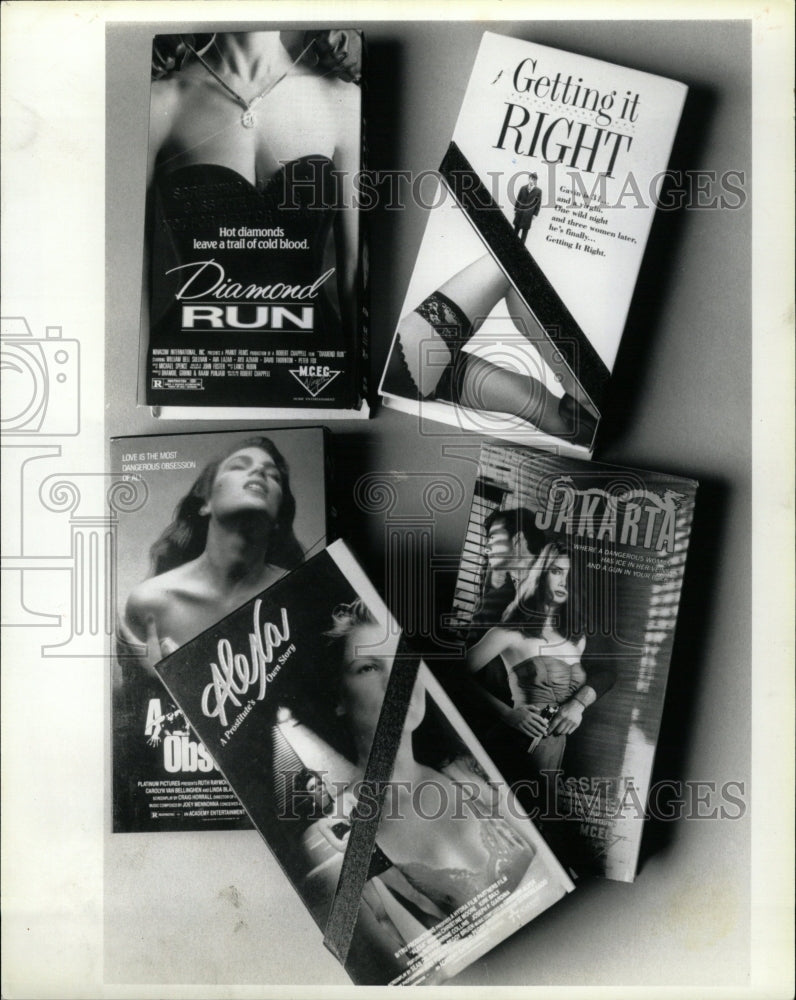 1990 Press Photo Erotic Jackets video stores hooked - RRW22977 - Historic Images