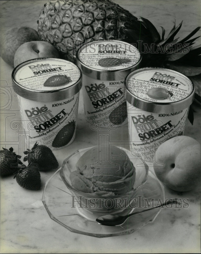 1985 Press Photo Dole&#39;s Fruits Sorbets. - RRW23147 - Historic Images