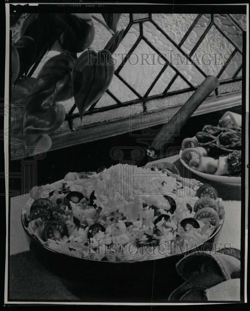 1968 Press Photo Elegant rice salad pimiento olives - RRW23249 - Historic Images