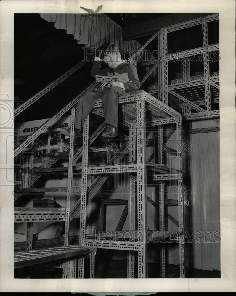 1958 Press Photo Construction Material James McGurk - RRW24275 - Historic Images