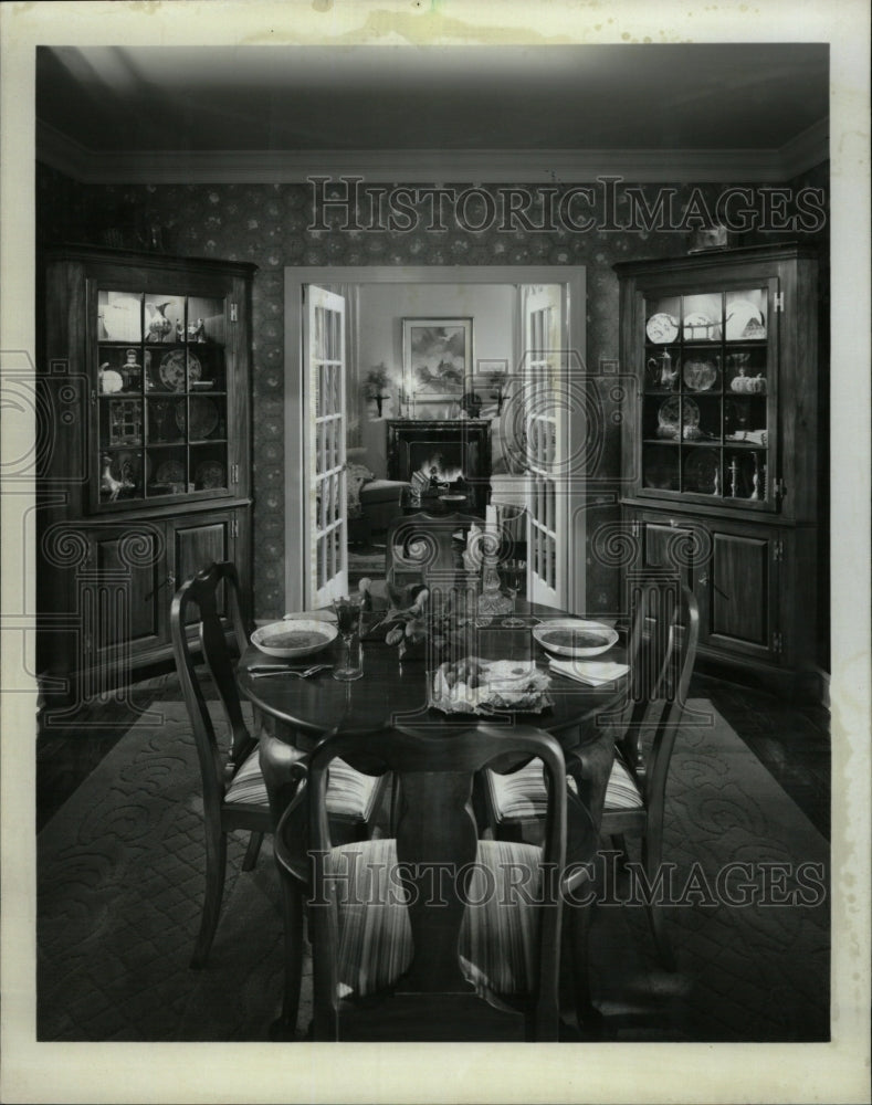 1983 Press Photo Antique corner cupboards kitchen room - RRW24391 - Historic Images