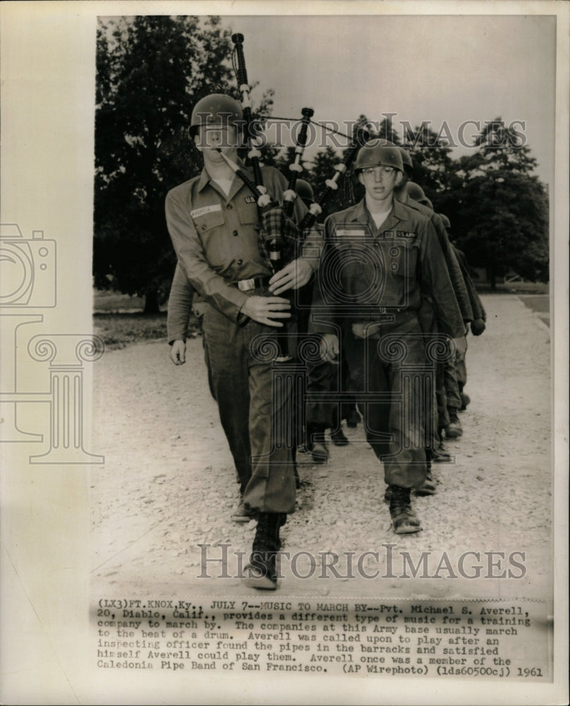 1961 Press Photo Michael S. Averell Training March Pipe - RRW25213 - Historic Images