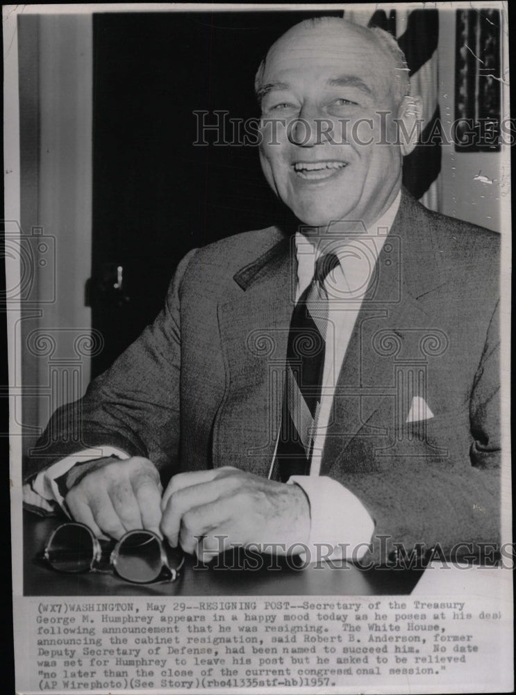 1957 Press Photo George M. Humphrey Secretary Treasury - RRW25887 - Historic Images