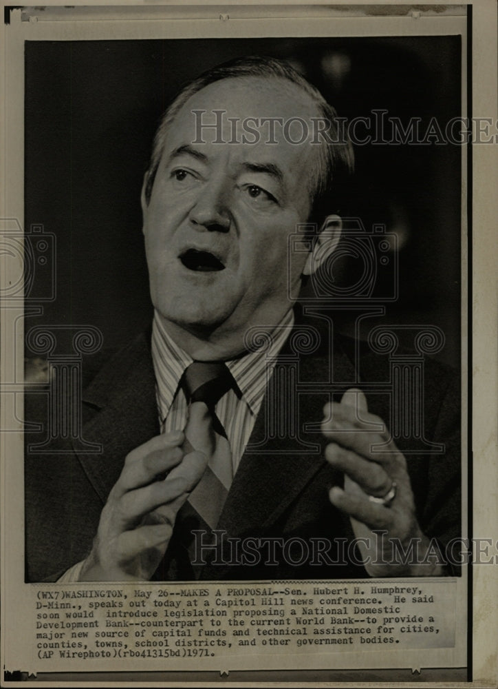 1971 Press Photo Sen. Hubert H. Humphrey Capitol HIll - RRW25921 - Historic Images