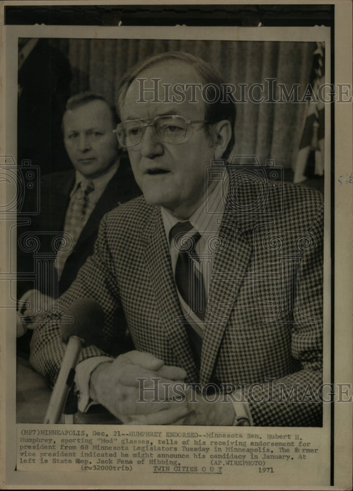 1971 Press Photo Minnesota Sen. Hubert H. Humphrey - RRW25925 - Historic Images