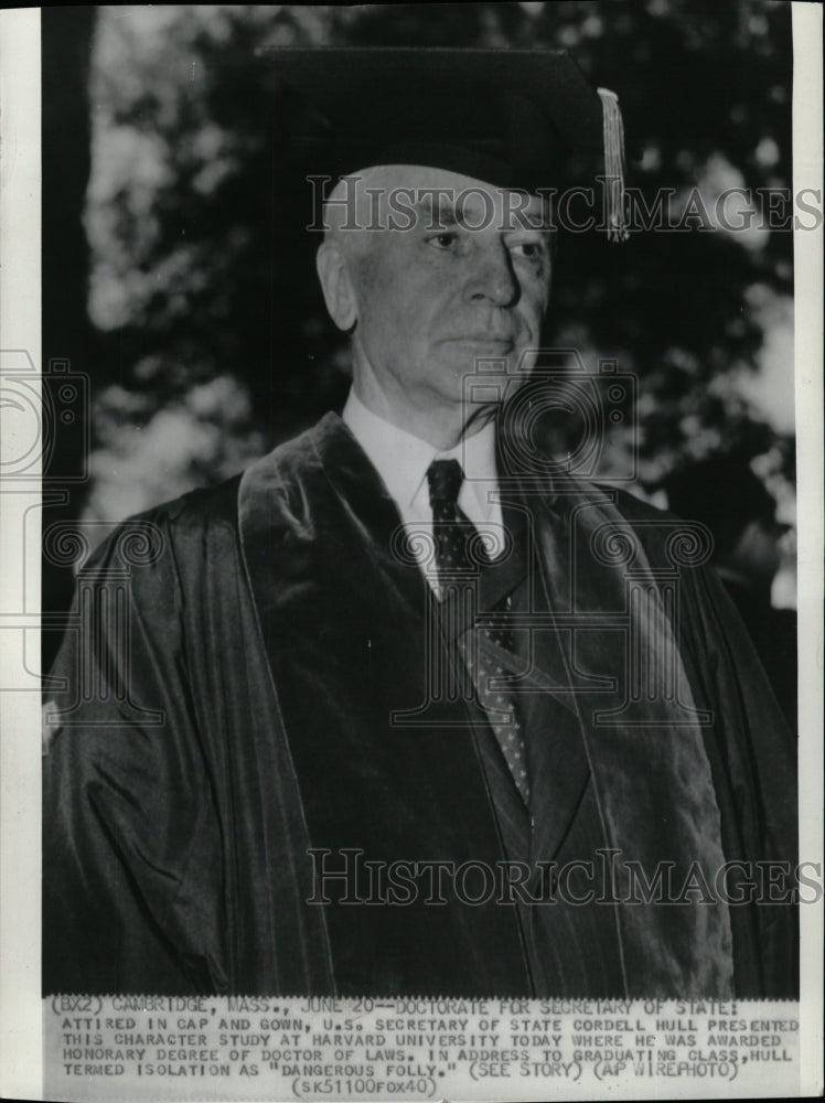 Press Photo Cordell Hull Secretary of State - RRW25983 - Historic Images