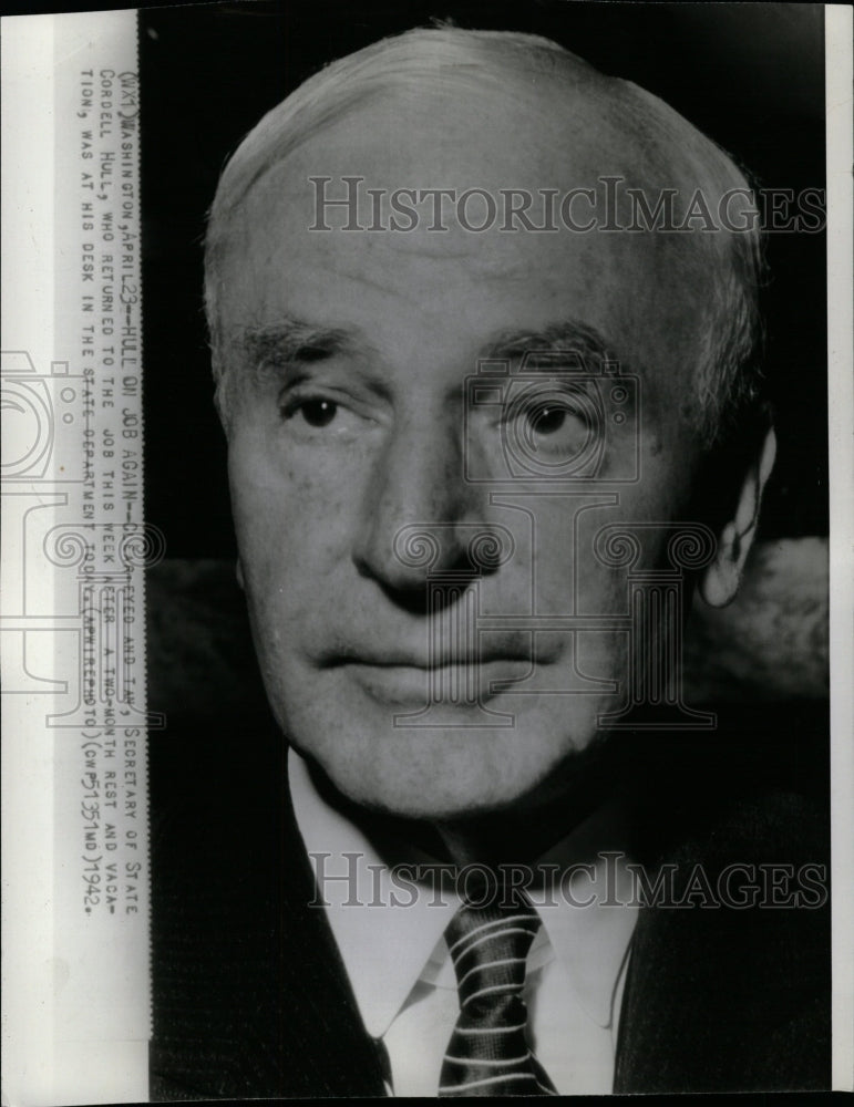 1942 Press Photo Secretary of State Cordell Hull - RRW25995 - Historic Images