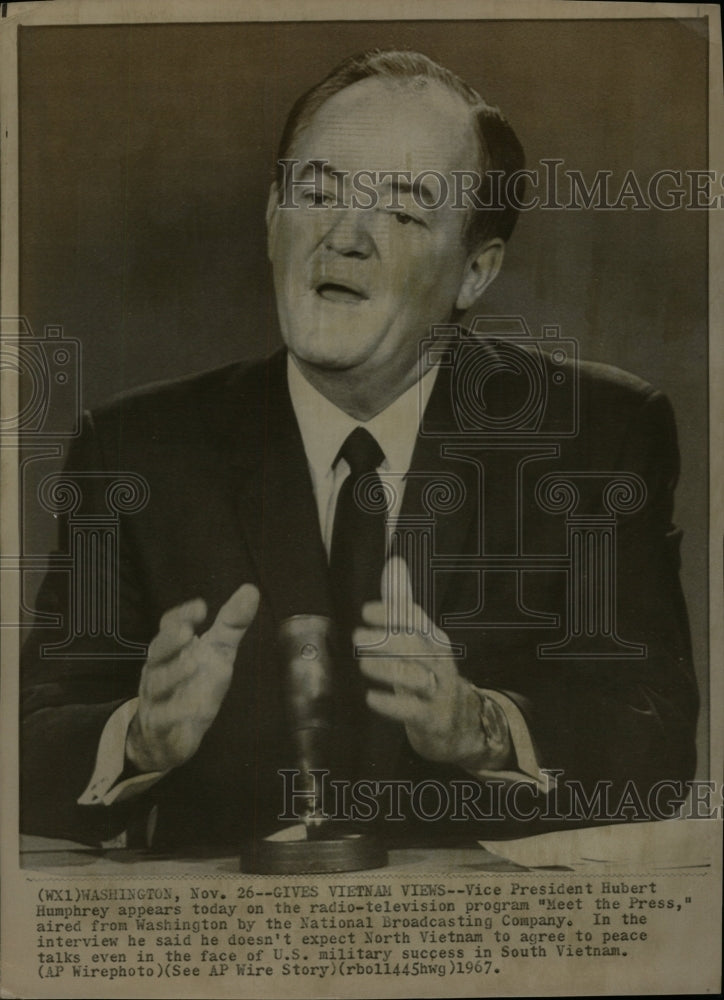 1967 Press Photo Vice President Hubert Humphrey - RRW26109 - Historic Images