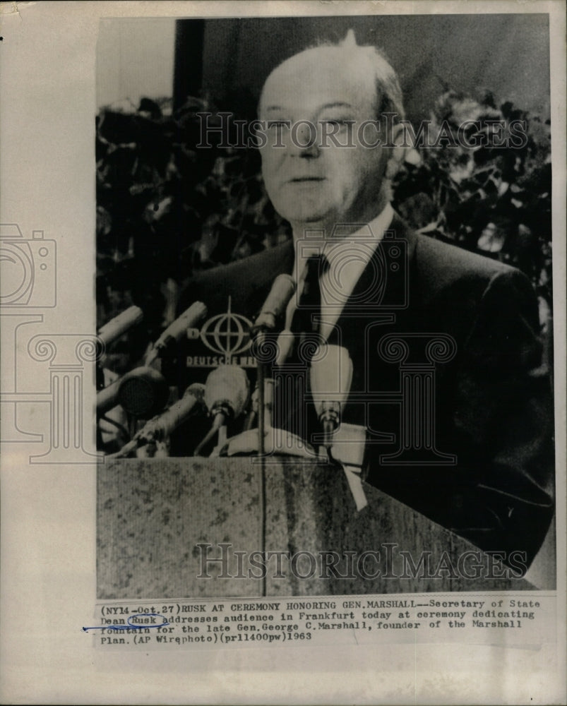 1963 Press Photo Secretary State Dean Rusk - RRW26241 - Historic Images