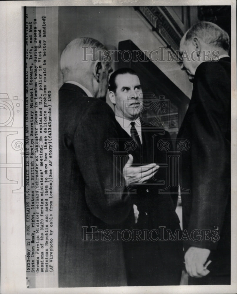 1965 Press Photo US Secretary State Dean Rusk - RRW26247 - Historic Images