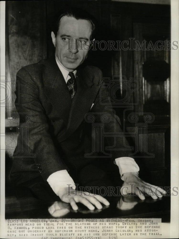 1938 Press Photo Paul Wright Trial Slay Wife - RRW26289 - Historic Images