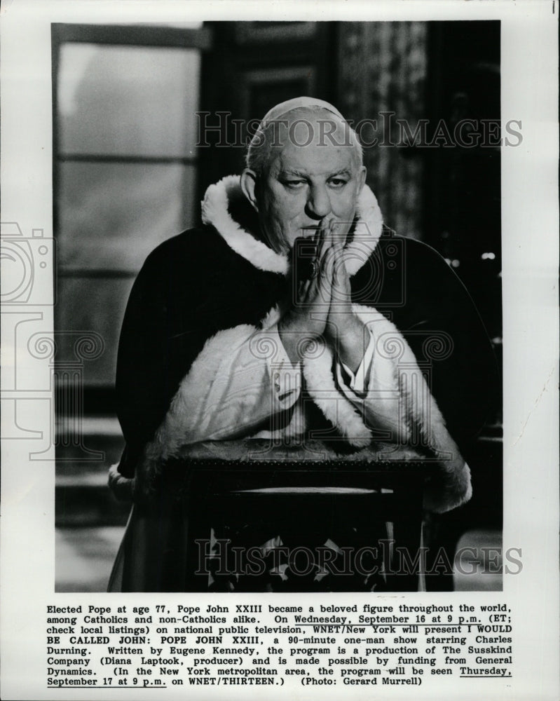 1987 Press Photo Actor Charles Durning Pope John XXIII - RRW26397 - Historic Images