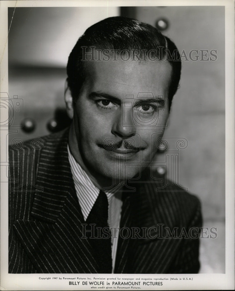 1947 Press Photo Billy De Wolfe American Actor - RRW26513 - Historic Images