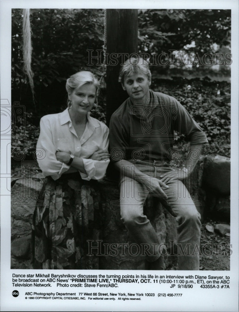 1990 Press Photo Diane Sawyer &amp; Mikhail Baryshnikov - RRW26667 - Historic Images